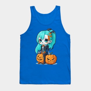 Halloween Skeleton Kawaii Girl Tank Top